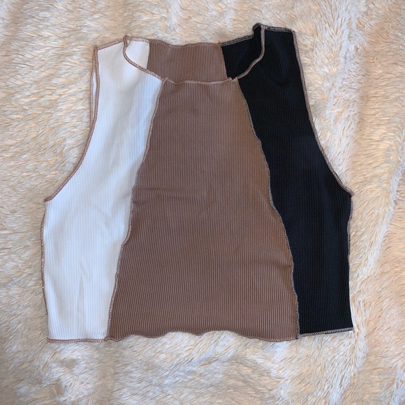 Sleeveless multicolour crop top - Picture 1 of 4